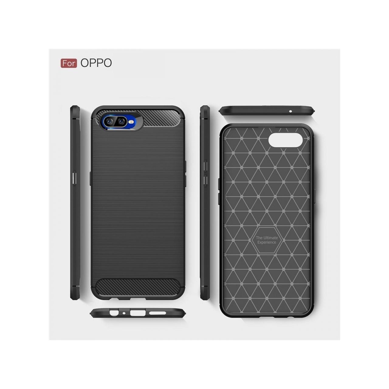 Thumbnail - Screenguard Oppo RX17 Neo Hülle Carbon Brushed Soft TPU (Oppo RX17 Neo), Smartphone Hülle, Schwarz