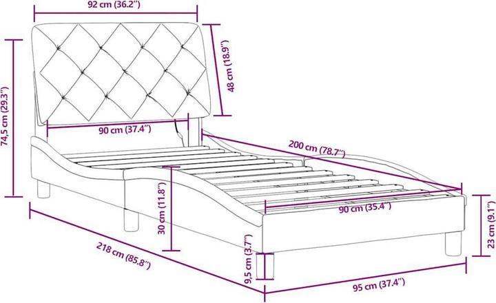 Image du produit vidaXL Bettgestell (90 x 200 cm)