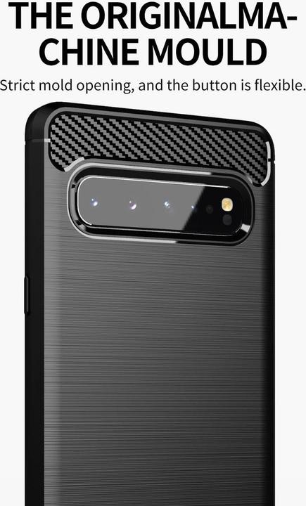 Produktbild Cadorabo TPU Ultra Slim carbon edelstahl Kombi Cover (Samsung Galaxy S10 5G)