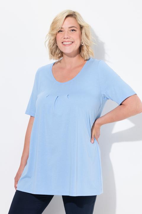 Actual product image Ulla Popken Essential Front Pleat Tee (50, 52)