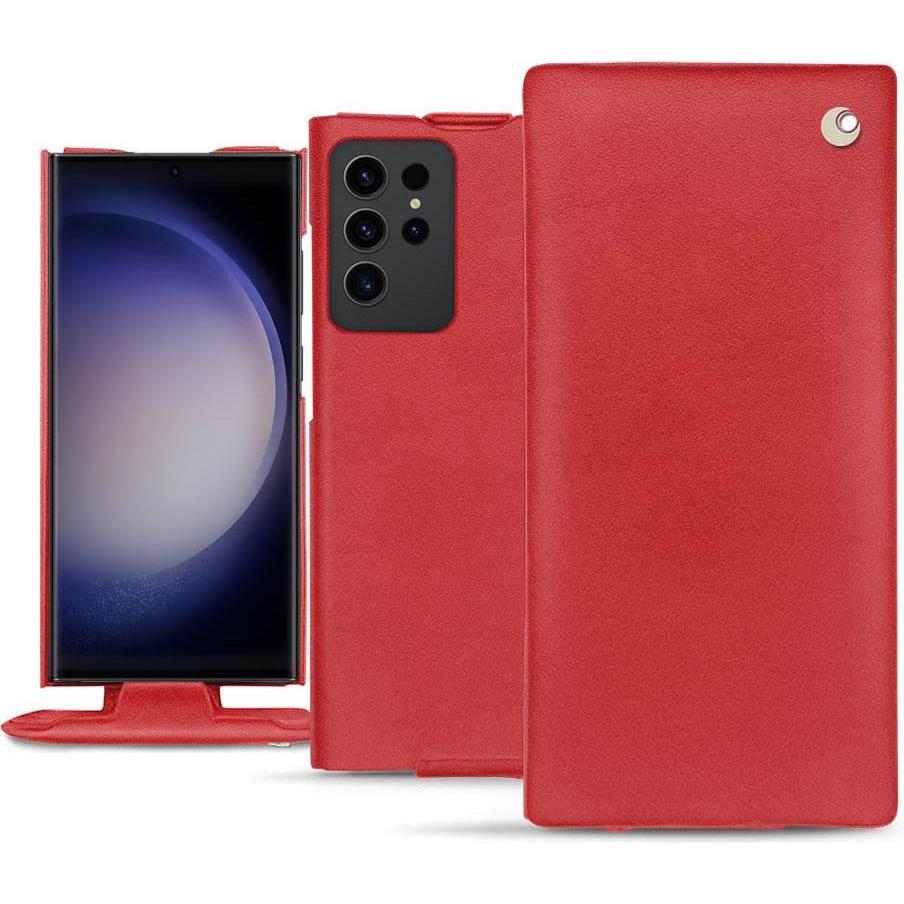 Noreve Lederschutzhülle vertikal (Samsung Galaxy S23 Ultra), Smartphone Hülle, Rot