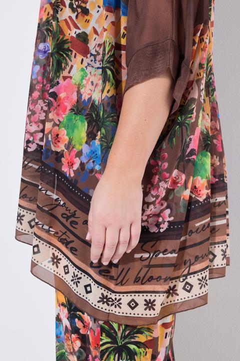 Produktbild Miamoda Mesh-Bluse, oversized, Blumenmuster, blickdichtes Jerseytop (46)