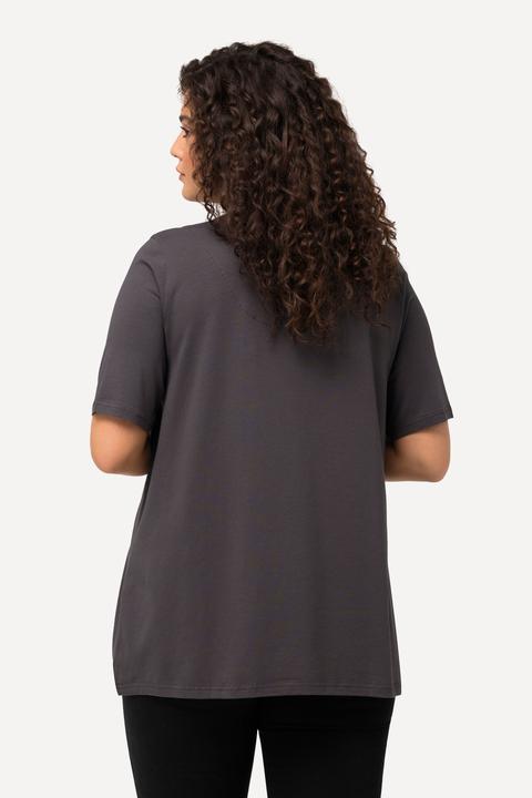 Actual product image Ulla Popken Essential Notch Neck Stretch Tee (60)