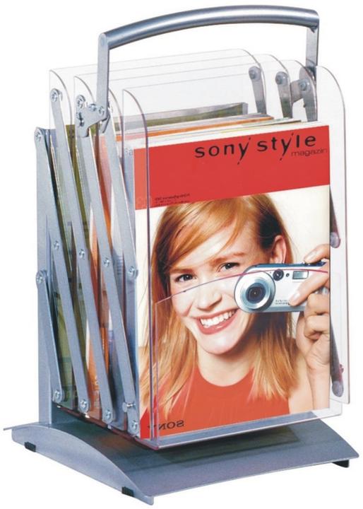Actual product image Kerkmann Brochure floor stand tec-art Folder, 4 compartments Metal frame in aluminium silver, compartments (A4)