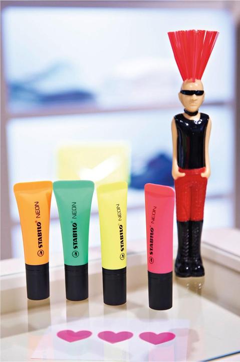 Produktbild STABILO NEON Textmarker (Gelb, Orange, Pink, Grün, 5 mm, 4 x)