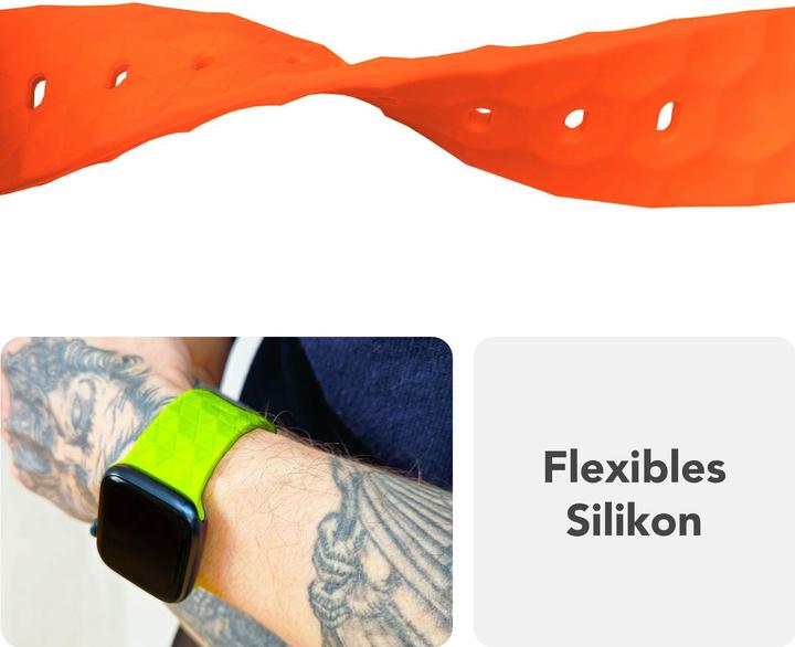 Produktbild Nalia Hexion Silikon-Armband für Apple Watch, Polygon Sportarmband - Weich, Flexibel & Atmungsaktiv (Silikon)