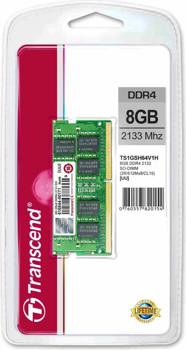 Immagine prodotto Transcend SODIMM DDR4 2133Mhz 4GB Non-ECC 1.2V CL15 (1 x 4GB, 2133 MHz, DDR4-RAM, SO-DIMM)