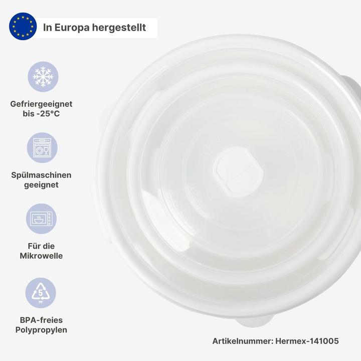 Image du produit Hermex 6er-Set Mikrowellendosen Vorratsdosen Mikrowellenbehälter Gefrierdosen
