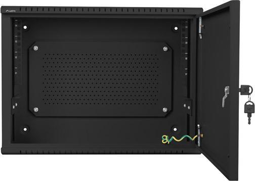 Actual product image Lanberg Nástěnná jednodílná skříň 19", 4U+3U/540x200, (dodávané složené), nízkoprofilová, plné dveřé (4 RU, 19 inch rack)