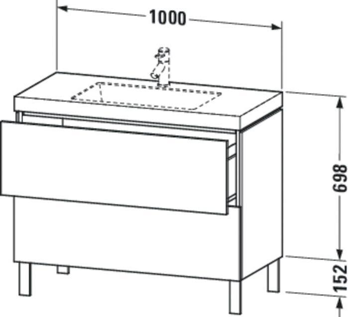 Actual product image Duravit Vanity unit L-CUBE m WT Vero Air 698x1000x480mm 1 HL taupe