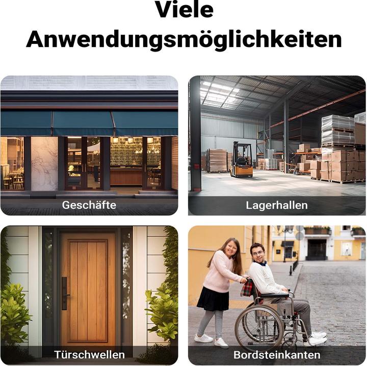 Produktbild Wiltec Schwellenrampe Gummi 902x620x102mm Rampe 50t Auffahrrampe Rollstuhl Auto
