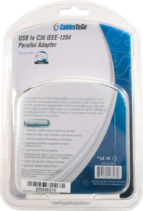 Immagine prodotto C2G Cavo / Adptr stampante parallela USB 1284 (1.80 m, Parallelo (stampante))