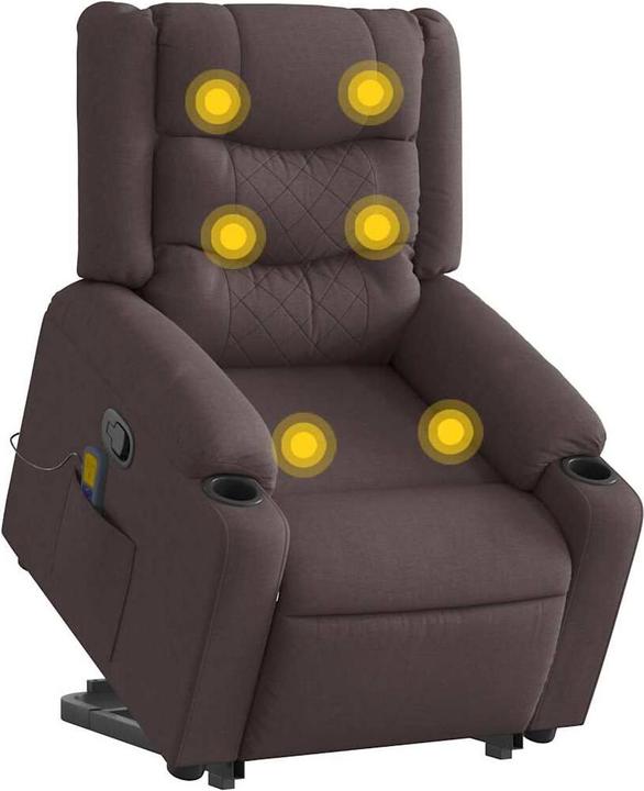 Image du produit vidaXL Fauteuil de massage avec fonction releveur Tissu marron foncé