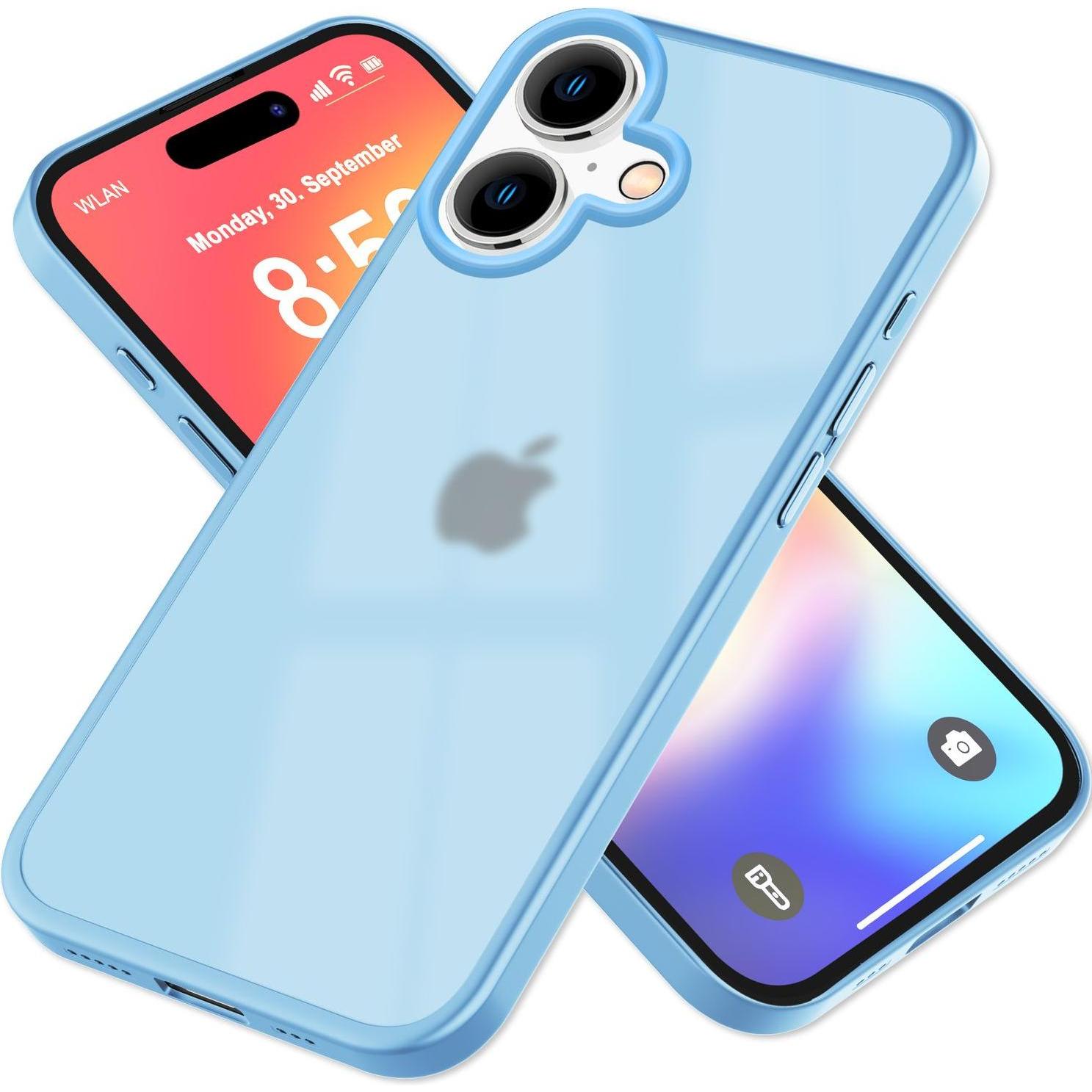 Thumbnail - Nalia Matte Hybrid Hülle Semi-Transparent (Apple iPhone 16), Smartphone Hülle, Blau