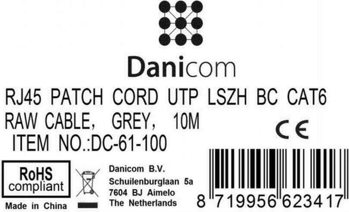 Produktbild Dsit CAT6 Netzwerkkabel, U/UTP, 10 meter, Grau, 100% Kupfer (CAT6, 10 m)