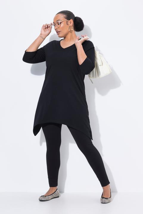 Produktbild Ulla Popken Longshirt, Zipfelsaum, A-Linie, V-Ausschnitt, 3/4-Arm (50, 52)