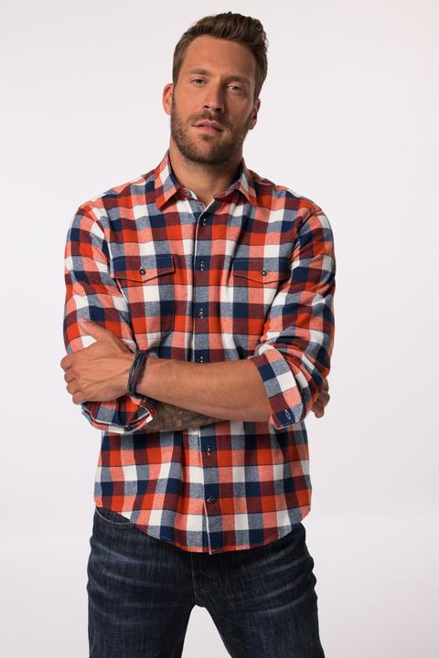 Produktbild JP1880 JP 1880 Karo-Flanellhemd, Langarm, Kentkragen, Modern Fit (4XL)