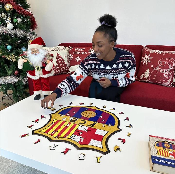 Produktbild Iconic FC Barcelona - Logo - Holz Puzzle Grösse L (500 Teile) (500 Teile)