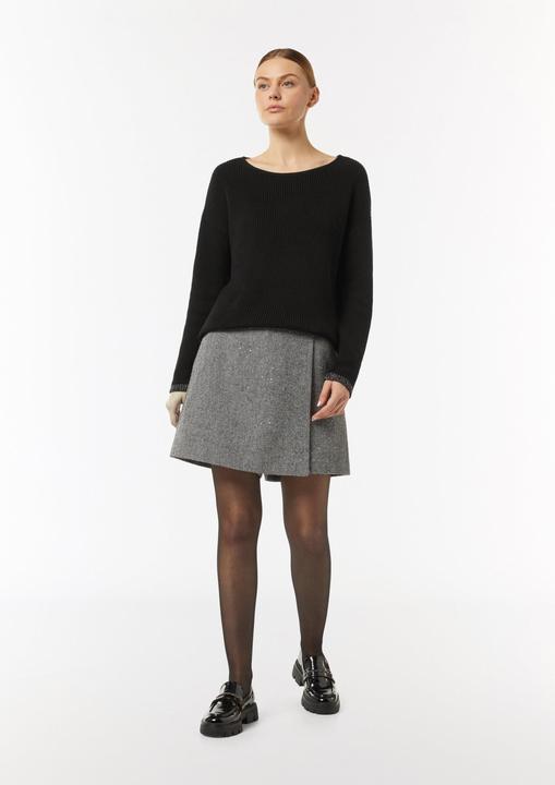Image du produit Comma Strickpullover Strickpullover mit Metallic-Garn-Details an Saum und Bündchen (36)