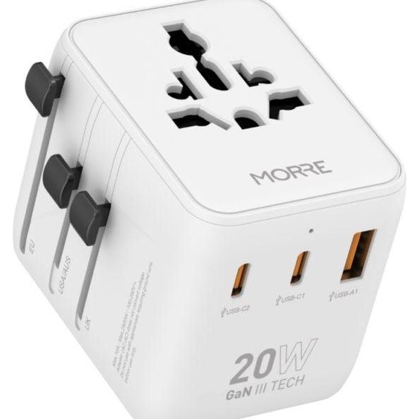 Tiross, Adattatore da viaggio, Reiseadapter 20W 2xUSB-C 1xUSB-A MORRE M470