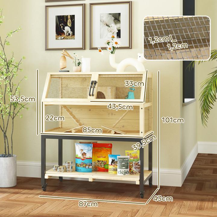 Actual product image PawHut Zwerghamsterkäfig Tannenholz, Stahl Naturholz