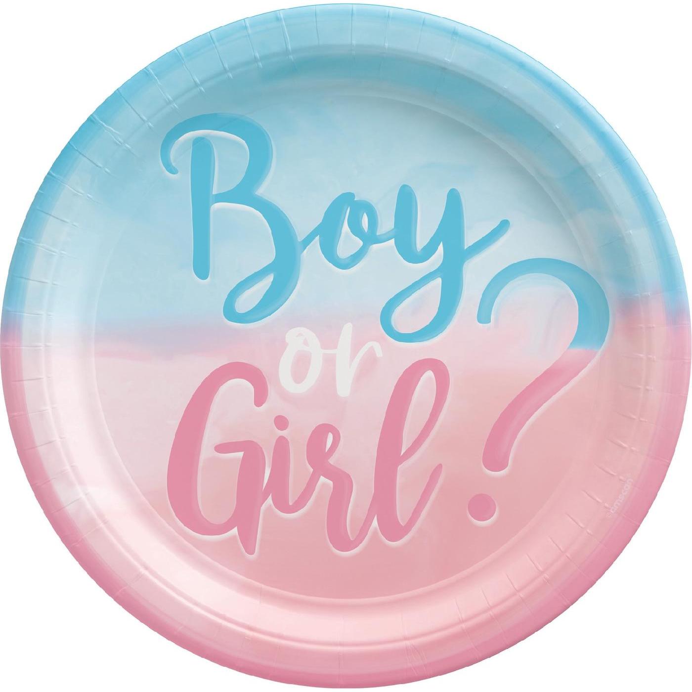 Amscan, Einweggeschirr, Teller Baby Shower Boy or Girl (12 x)