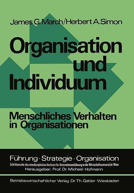 Produktbild Organisation und Individuum (Deutsch, 1976)