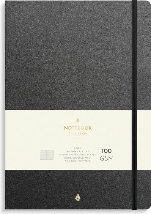 Image du produit Mayland-Burde Burde Notebook Deluxe B5 noir (À rayures, Couverture rigide)