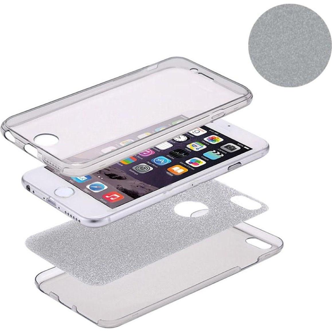Thumbnail - König Design Full TPU Case für Apple iPhone 5 / 5s / SE Schutz Hülle Handy Glitzer Cover Grau (Apple iPhone 5), Smartpho...