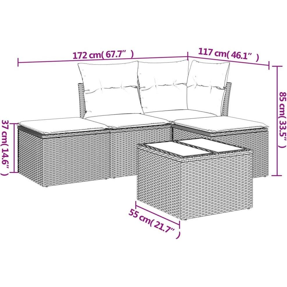 Thumbnail - VidaXL, Gartenlounge, 10-tlg. Garten-Lounge-Set mit Kissen