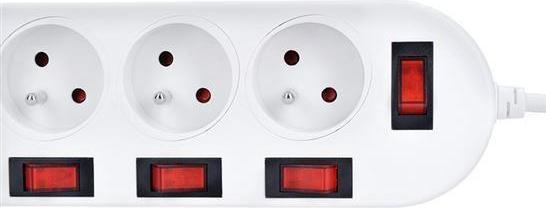 Immagine prodotto Olight Cavo di prolunga Solight, 5 prese, bianco, 6x interruttore, 2m (2 m)