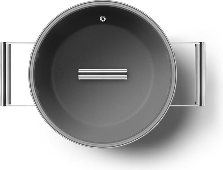 Produktbild Smeg CKFC2411CRM Schmortopf Ø 24 cm mit Glasdeckel, 2 Griffe, creme (24 cm, Bräter + Schmortopf)