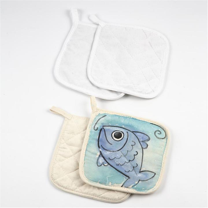 Image du produit Creativ Company Topflappen 20 x 20 cm, 4 Stück, Nature (100% coton)