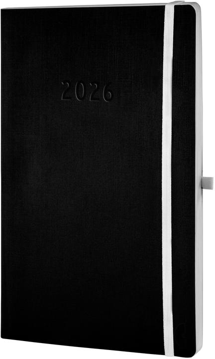 Chronoplan CHRONOPLA Chronobook Black&White 2026 50926Z.26 1W/2S schwarz SC A5 (A5, Deutsch)