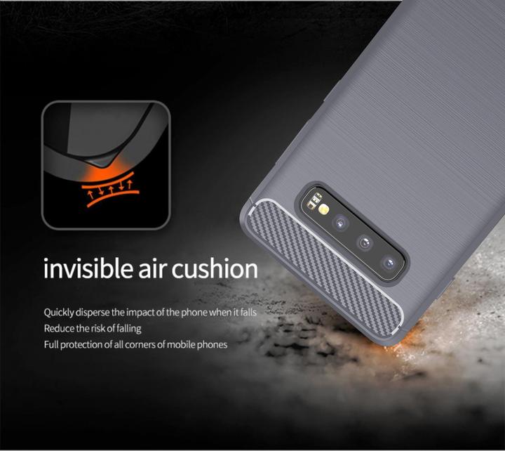 Actual product image Cadorabo TPU Ultra Slim carbon stainless steel combo cover (Samsung Galaxy S10)