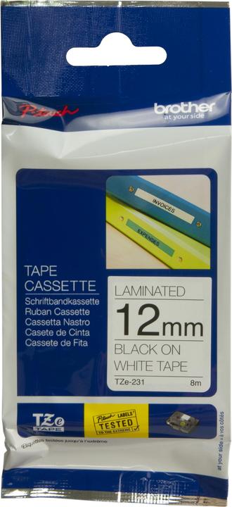 Actual product image Brother TZe-231 (1.20 cm, White, Black)