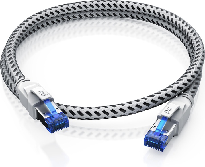 Actual product image Primewire CAT 8 network cable 40 Gbits - cotton jacket - LAN cable patch cable RJ45 - S/FTP PIMF shielding (S/FTP, PiMF, CAT8.1, 0.25 m)
