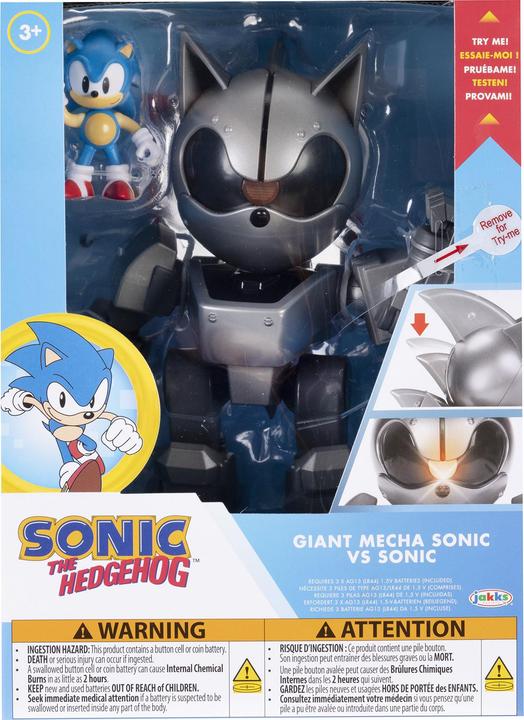 Actual product image Jakks Pacific Giant Mecha Sonic vs Sonic Playset