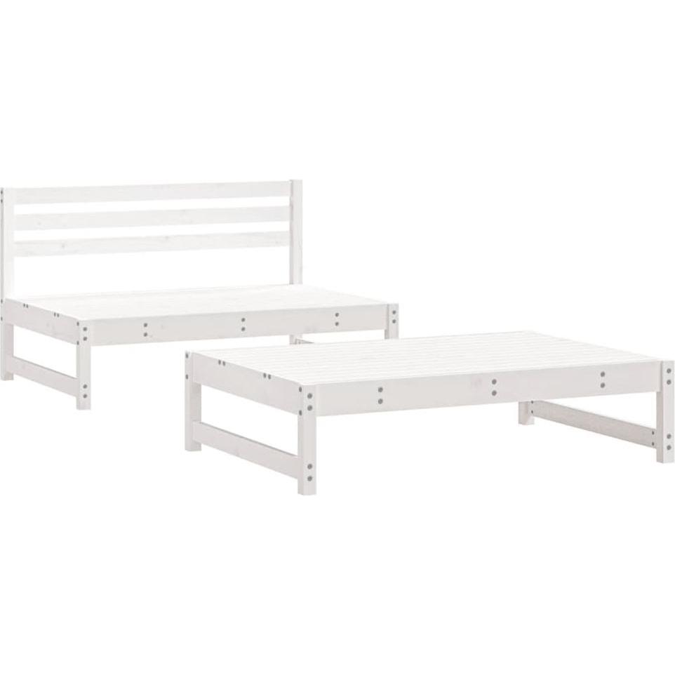 VidaXL, Gartenlounge, 2-tlg. Garten-Lounge-Set Weiss Massivholz Kiefer,Farbe