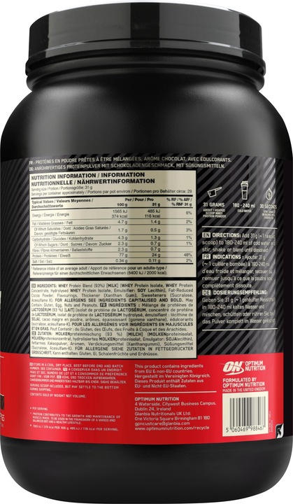 Produktbild Optimum Nutrition Gold Standard 100% Whey (Double Rich Chocolate, 1 Stk., 896 g)