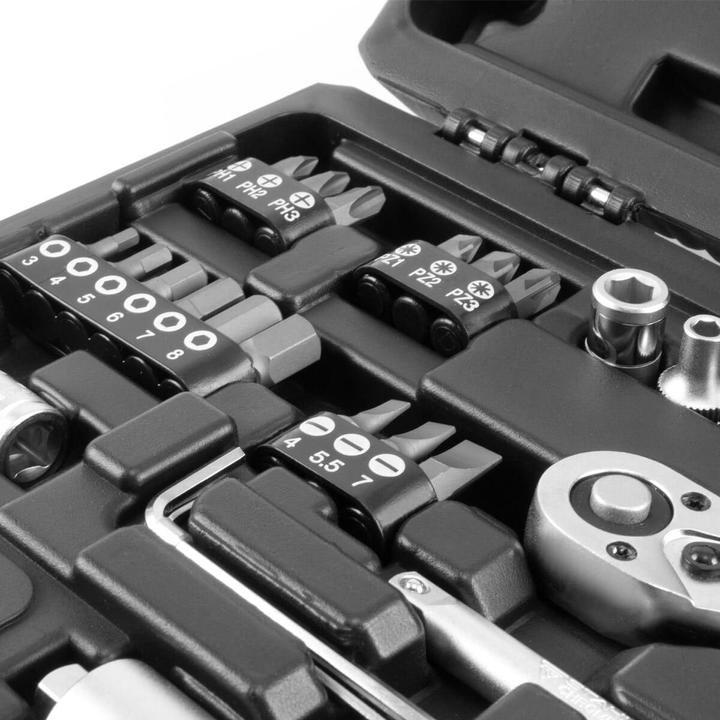 Actual product image Stahlwerk Professional ratchet box 1/4 inch reversible ratchet 35-piece chrome vanadium