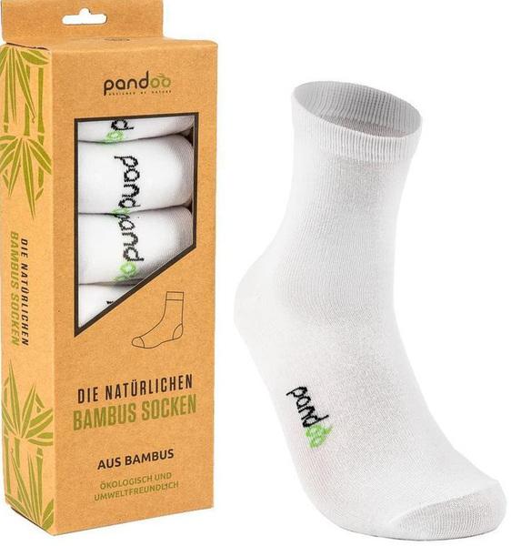 Pandoo Bambus-Socken klassisch, 6 Stück, 39-42, weiss (6er Pack, 39 - 42)
