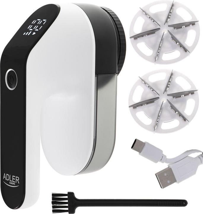 Produktbild Adler | Lint remover LCD | AD 9618 | White/Black | Rechargeable battery