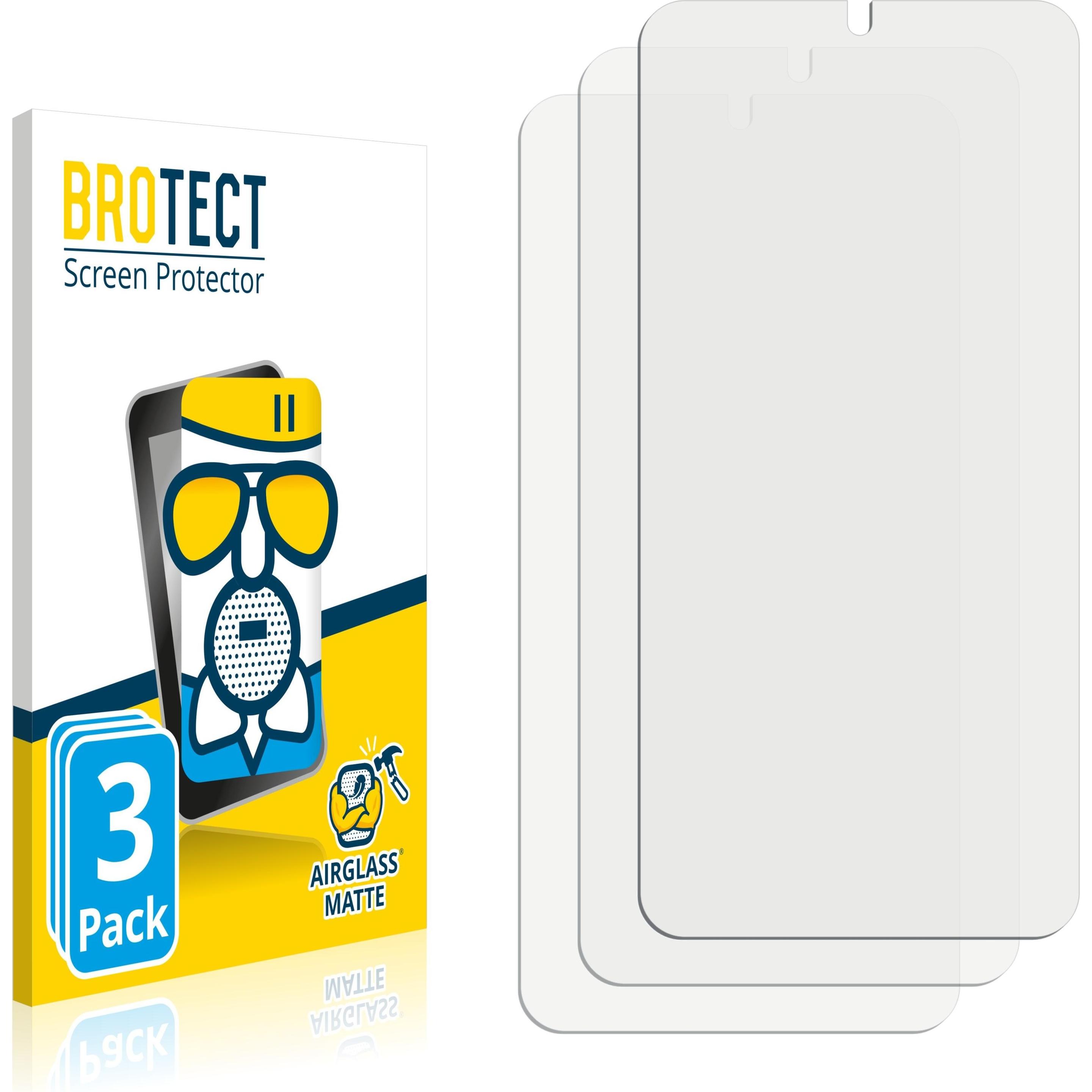 BROTECT AirGlass Panzerglasfolie Matt (3 Stück, Samsung Galaxy S21), Smartphone Schutzfolie, Grau