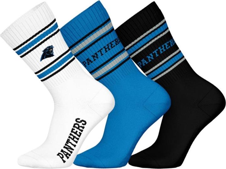 Produktbild Barefoot Carolina Panthers 3pk Crew Socks 39-42 (39 - 42)