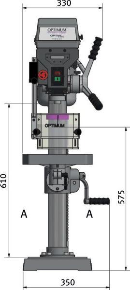 Image du produit Optimum OPTIdrill D23Pro Perceuse d'établi 400V avec entraînement par courroie trapézoïdale