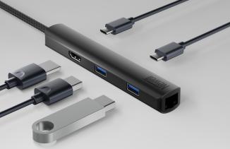 Produktbild Newell 6 in 1 Nabe – Graphit (USB-C, 6 Ports)