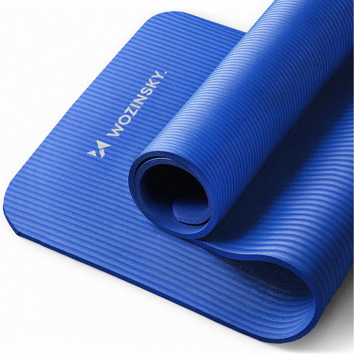 Wozinsky Gymnastikmatte 181 x 63 x 0,9 cm dicke Gymnastik Yogamatte Blau (9 mm) (WNSP-BLUE)