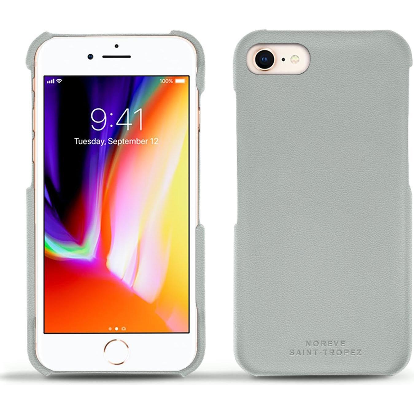 Noreve Lederschutzhülle (Apple iPhone 8), Smartphone Hülle, Grau