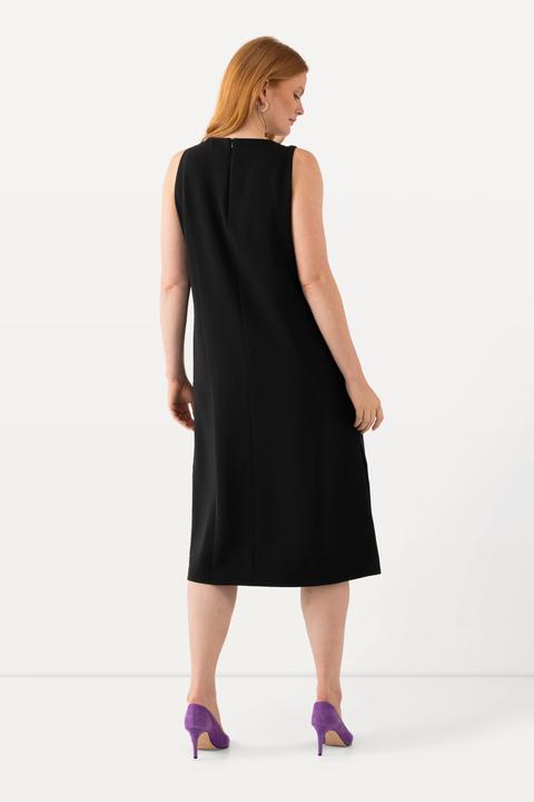 Produktbild Ulla Popken Acetat-Midikleid, A-Linie, Rundhals, ärmellos, Taschen (50, 52)